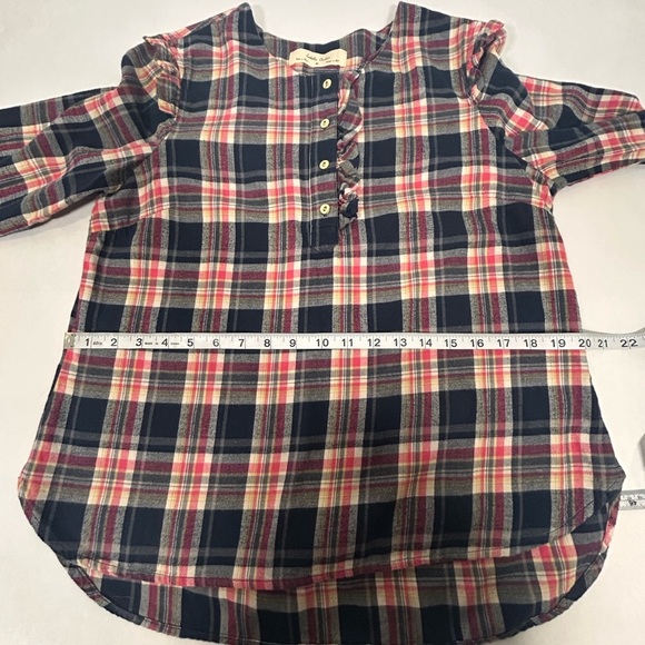 Anthropologie Isabella Sinclair Abilene Plaid Ruffled Henley - Picture 9 of 11
